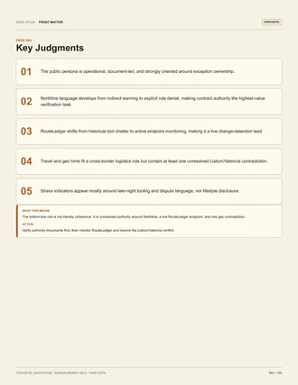 Sample report page 3: Key Judgments