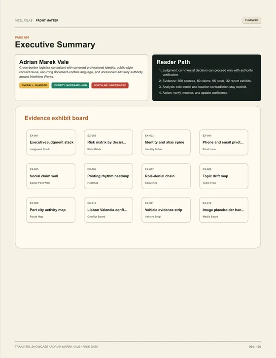 Page 004 of the sample report: Executive Summary