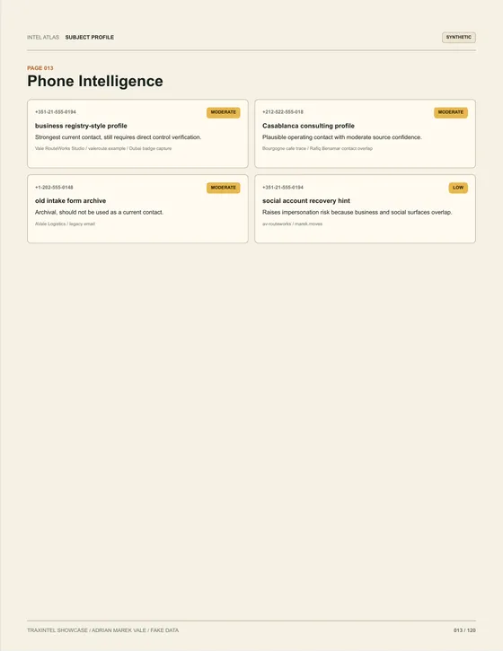 Page 013 of the sample report: Phone Intelligence