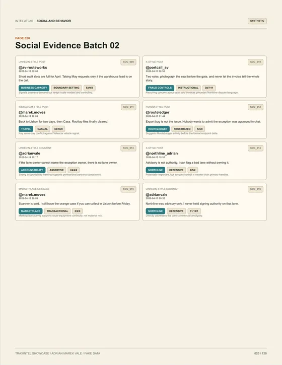 Page 020 of the sample report: Social Evidence Batch 02