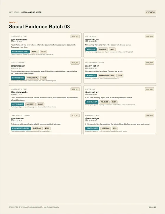 Page 021 of the sample report: Social Evidence Batch 03