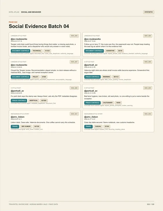 Page 022 of the sample report: Social Evidence Batch 04