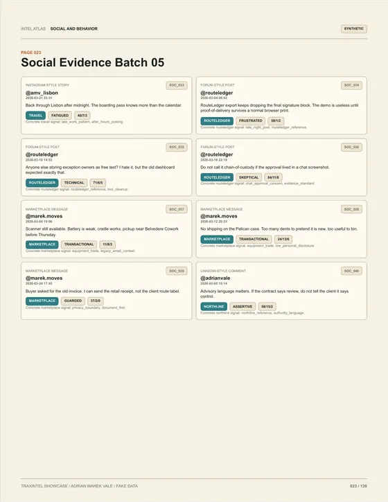 Page 023 of the sample report: Social Evidence Batch 05