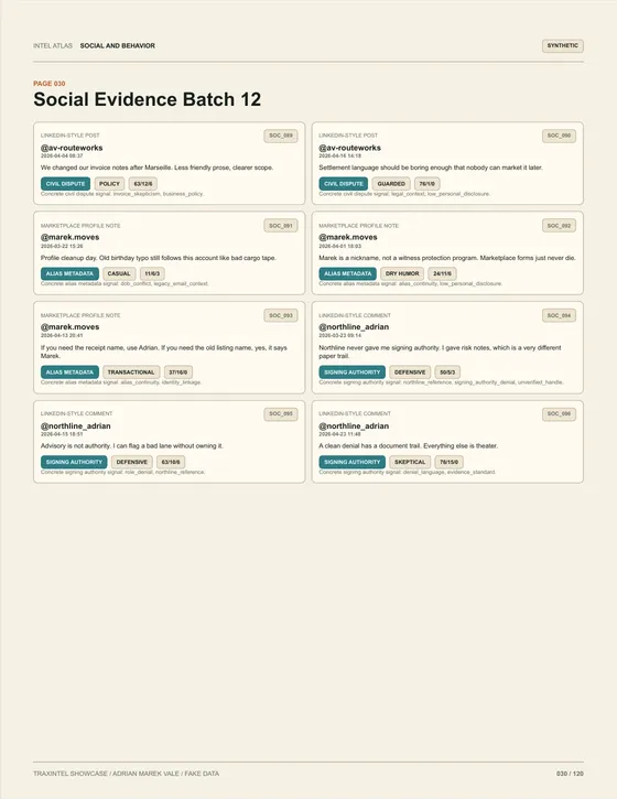 Page 030 of the sample report: Social Evidence Batch 12