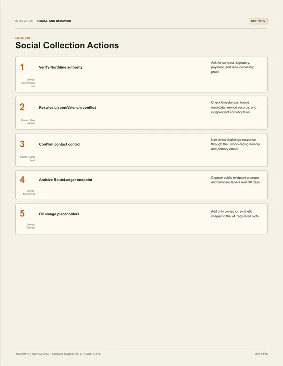 Page 038 of the sample report: Social Collection Actions