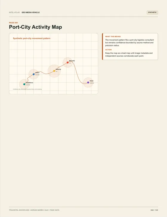 Page 040 of the sample report: Port-City Activity Map