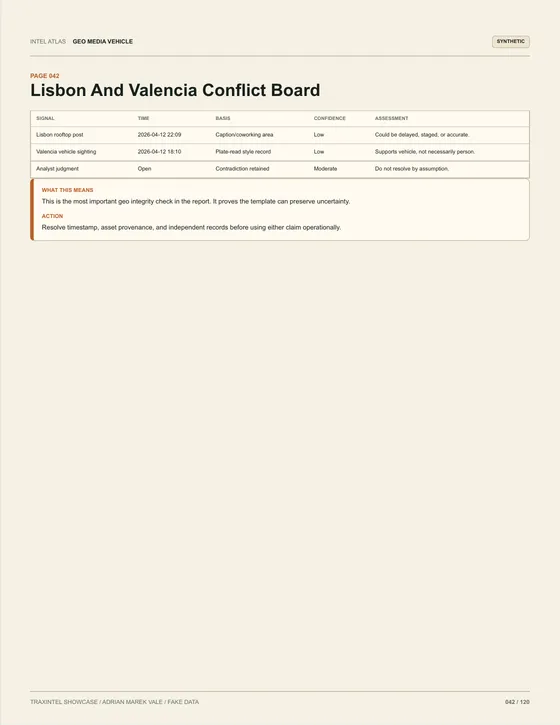 Page 042 of the sample report: Lisbon And Valencia Conflict Board