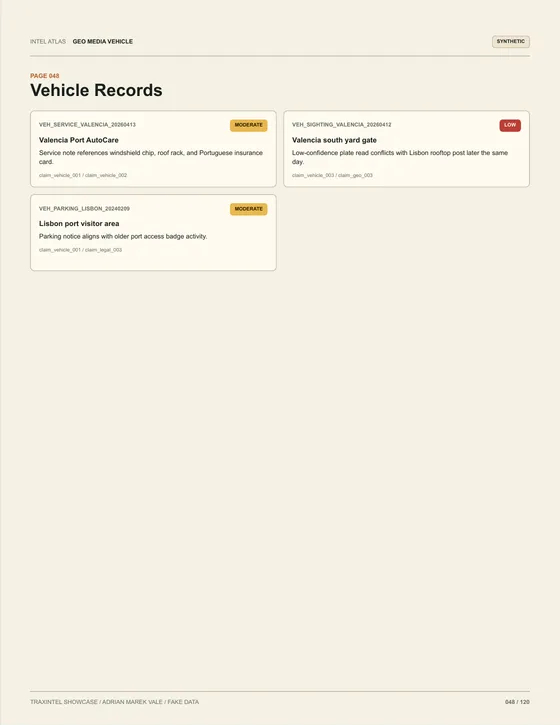 Page 048 of the sample report: Vehicle Records