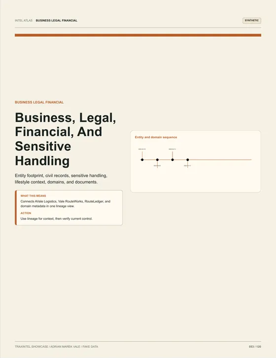 Page 053 of the sample report: Business, Legal, Financial, And Sensitive Handling