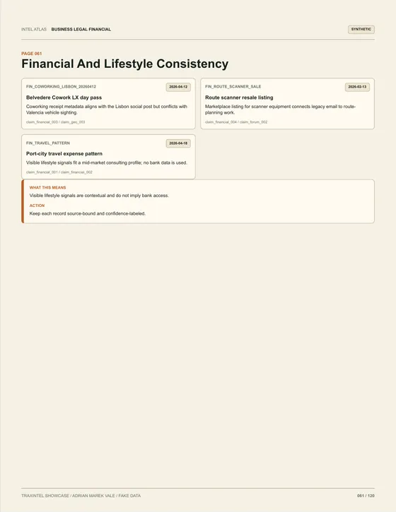 Page 061 of the sample report: Financial And Lifestyle Consistency