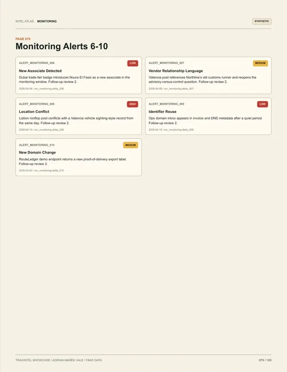 Page 070 of the sample report: Monitoring Alerts 6-10