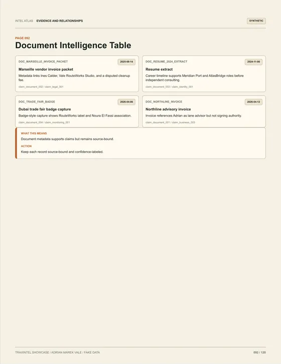 Page 092 of the sample report: Document Intelligence Table